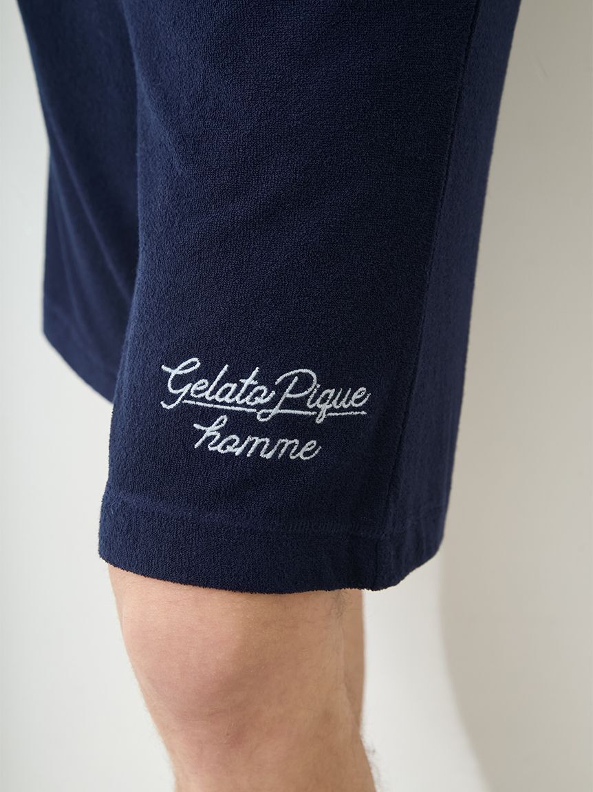 GELATO PIQUE HOMME「【ONLINE限定】【HOMME】【接触冷感】パイルワンポイントロゴ刺繍プルオーバー&ハーフパンツセット」|ルームウェア|