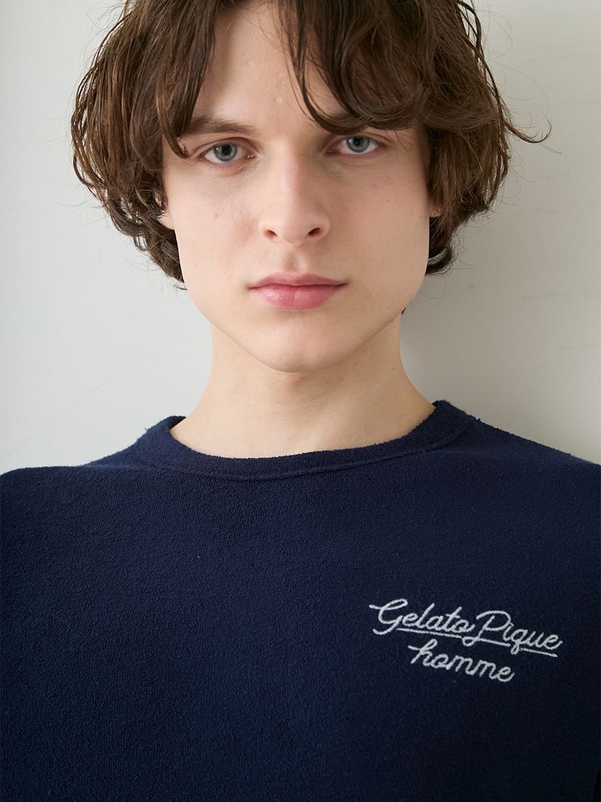 GELATO PIQUE HOMME「【ONLINE限定】【HOMME】【接触冷感】パイルワンポイントロゴ刺繍プルオーバー&ハーフパンツセット」|ルームウェア|