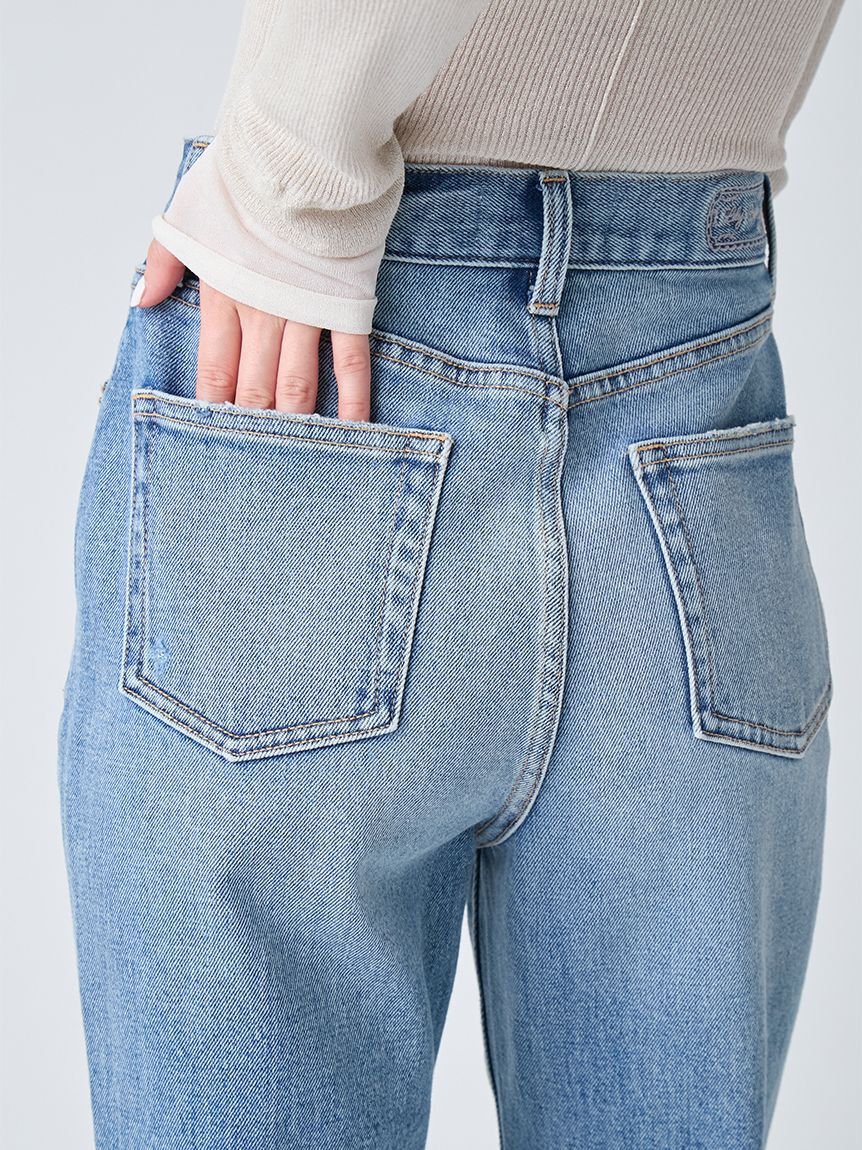 LILY BROWN「【WEB限定00サイズ】ストレッチセミフレアデニムパンツ」|デニム|