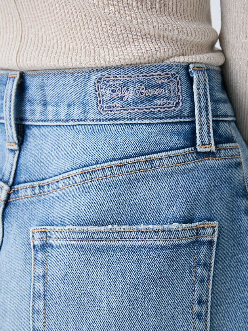 LILY BROWN「【WEB限定00サイズ】ストレッチセミフレアデニムパンツ」|デニム|