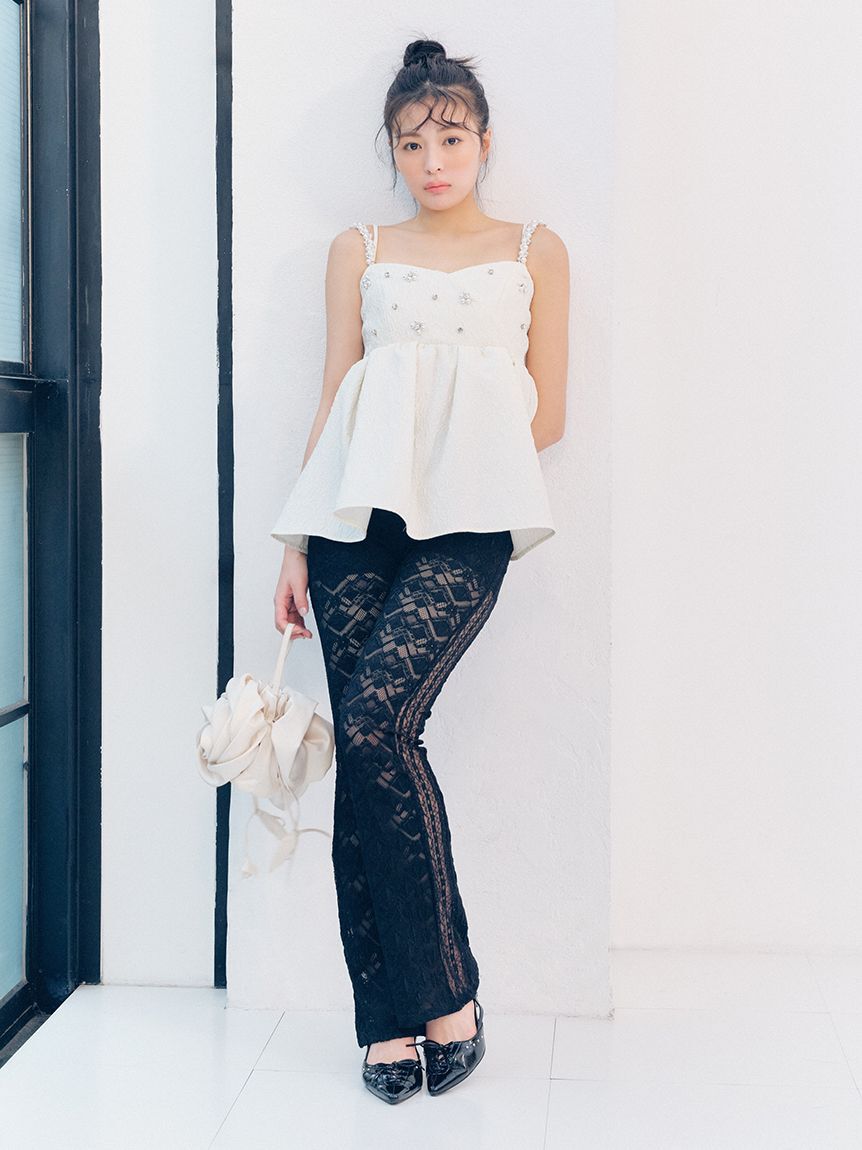 LILY BROWN「レースアップスリングバッグパンプス」|パンプス|