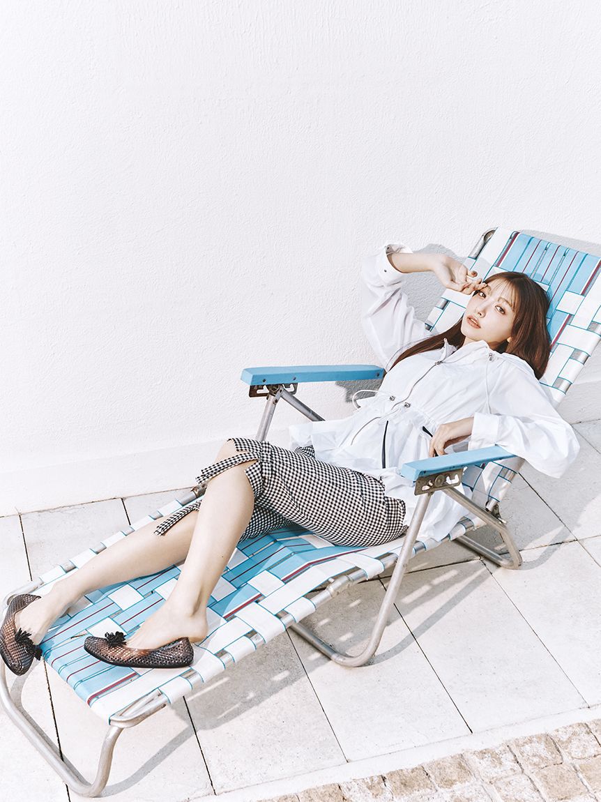 LILY BROWN「【UVカット】撥水ペプラムシアーブルゾン」|ブルゾン・スタジャン|