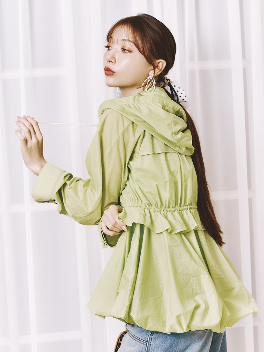 LILY BROWN「【UVカット】撥水ペプラムシアーブルゾン」|ブルゾン・スタジャン|