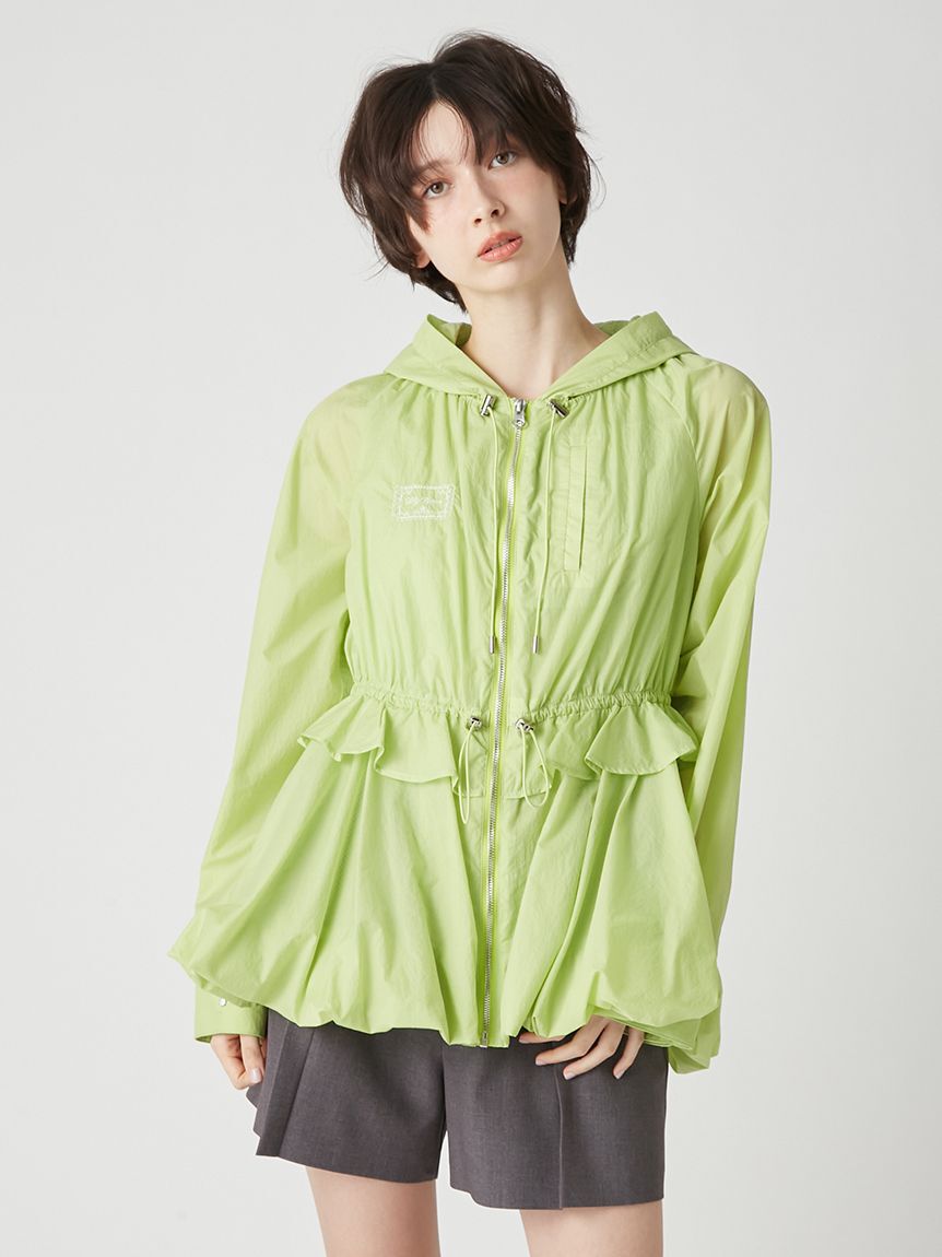 LILY BROWN「【UVカット】撥水ペプラムシアーブルゾン」|ブルゾン・スタジャン|