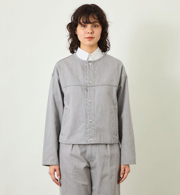 MACKINTOSH PHILOSOPHY「【GREY LABEL】デニムノーカラートラッカージャケット」|ブルゾン・スタジャン|