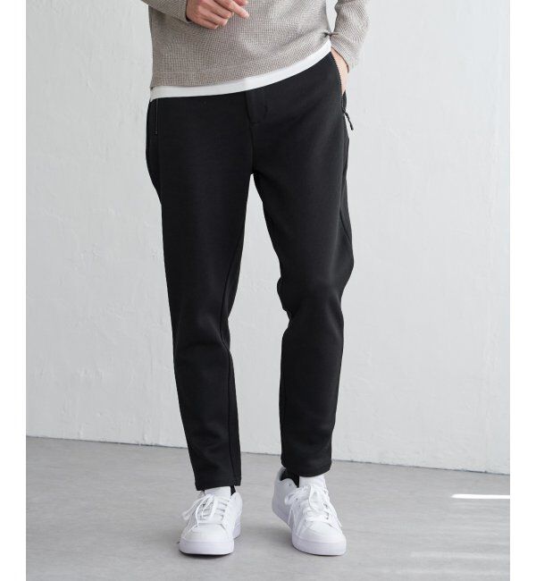 ikka「ダブルフェイスカノコジップパンツ」|その他|ブラック