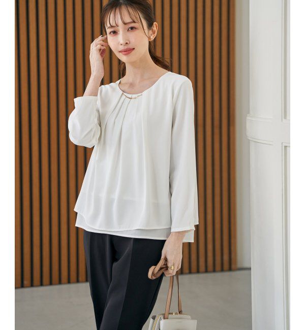 IKKA LOUNGE「チャームデザインブラウス」|シャツ・ブラウス|オフホワイト
