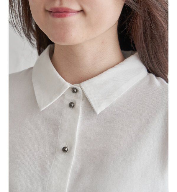 Lbc with Life「綿レーヨンメタルボタンシャツ」|シャツ・ブラウス|