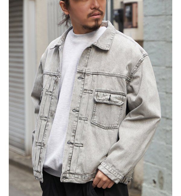 VENCE share style「デニムジャケット」|ブルゾン・スタジャン|ダークグレー