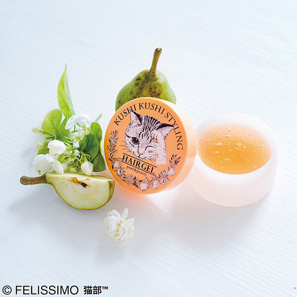  「フェリシモ猫部 くしくし毛づくろい 3Dスタイリングヘアジェル〈ペア＆ピーチの香り〉 オレンジ 本体 (50g)」|ヘアスタイリング|