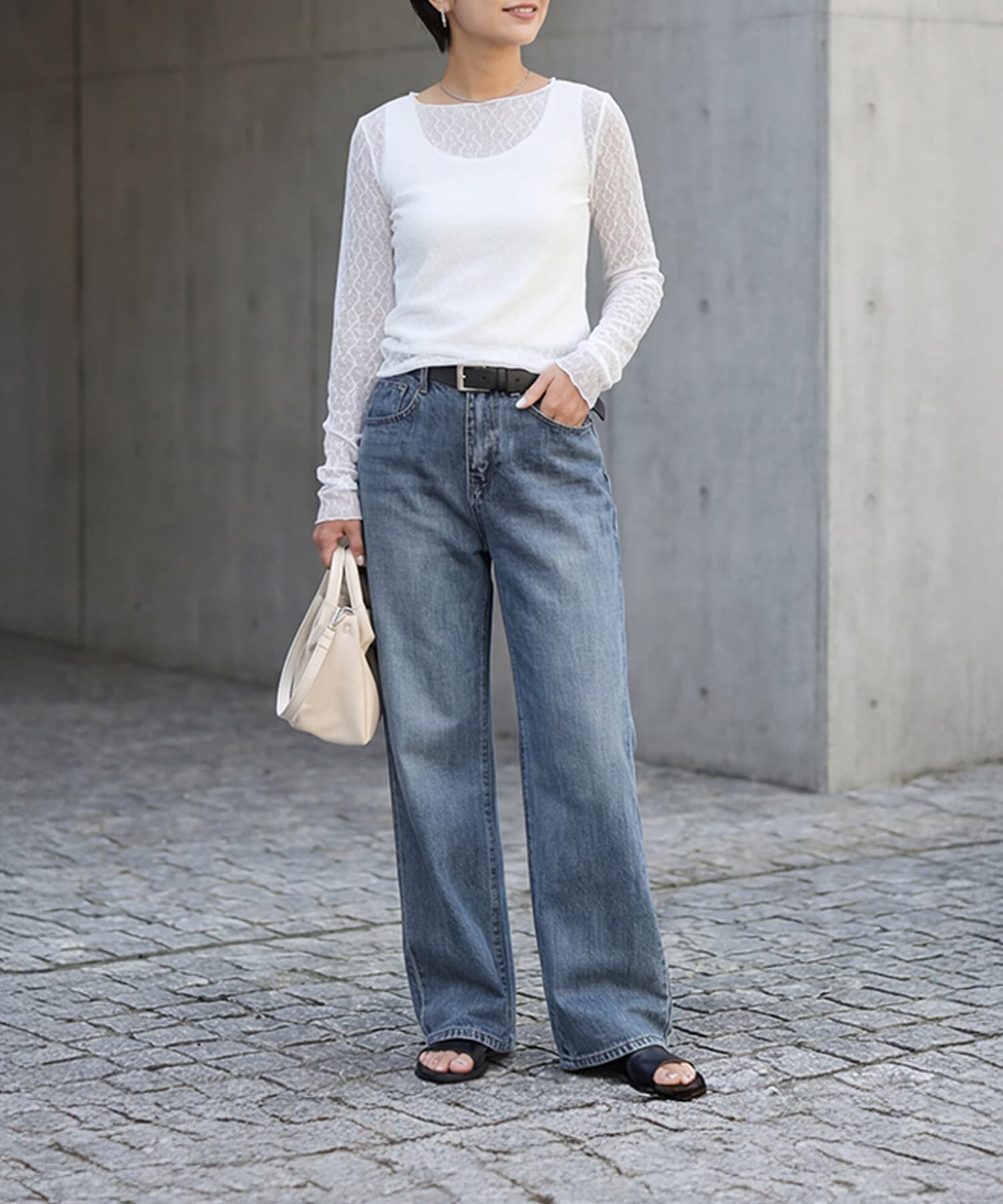 STYLE DELI「ストレッチドットレーストップス」|Tシャツ・カットソー|