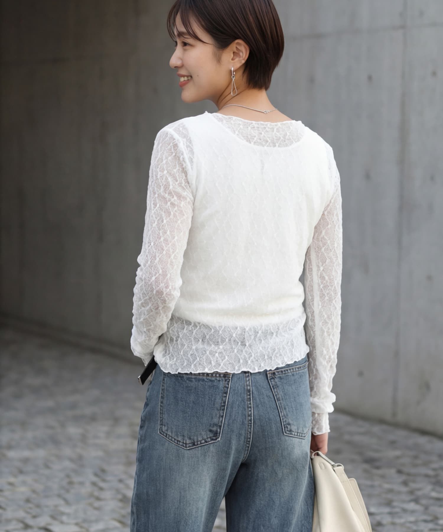 STYLE DELI「ストレッチドットレーストップス」|Tシャツ・カットソー|