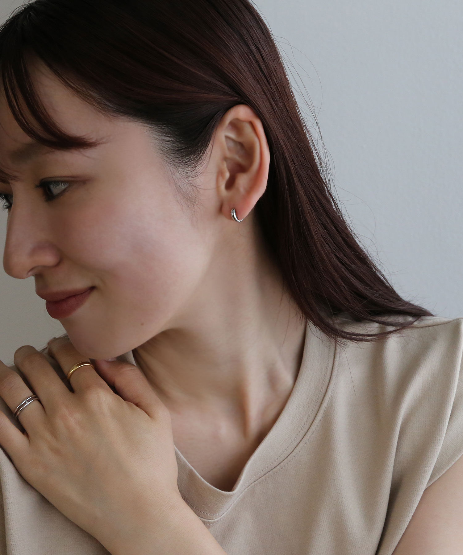  「ノンホール・逆さしずく型イヤリング」|イヤリング|