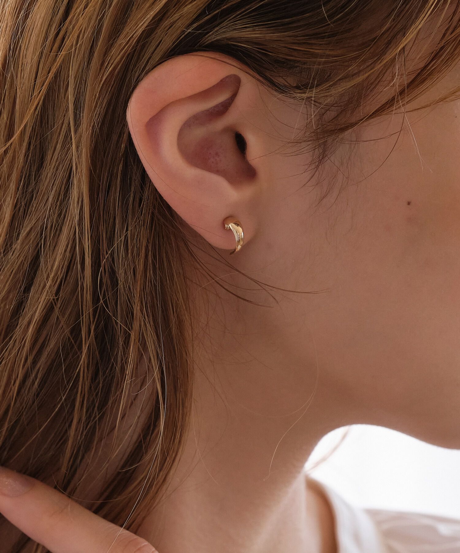 JUPITER「【K10】クレセントフープピアス/ユニセックス/片耳」|ピアス|