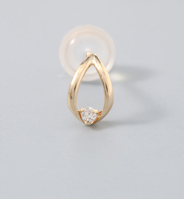 Phoebe「【K10】リーフダイヤモンドピアス/BOX付き」|ピアス|