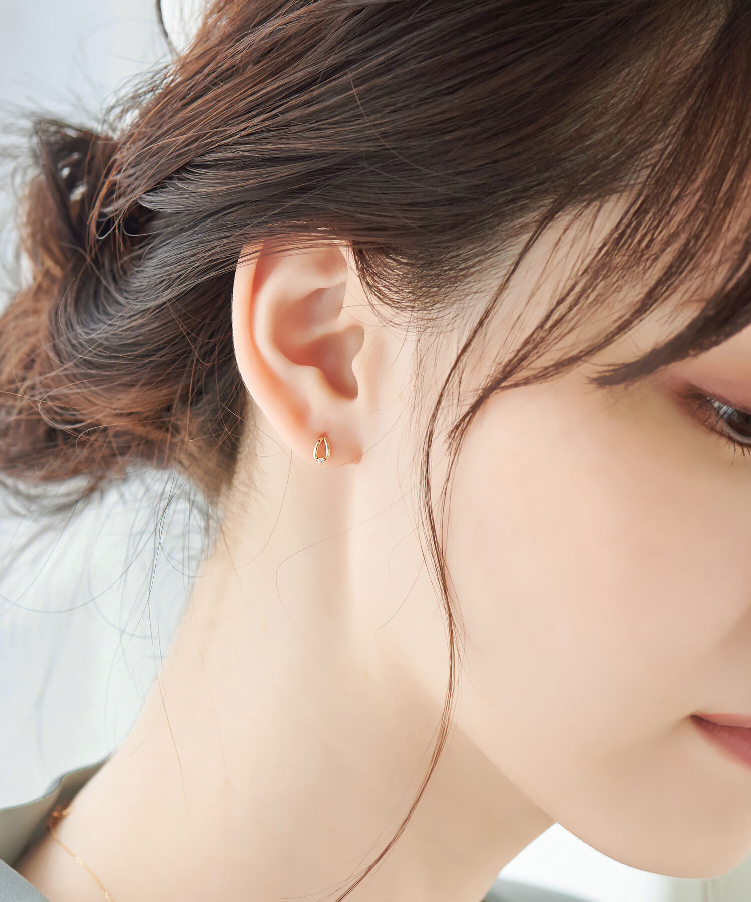 Phoebe「【K10】リーフダイヤモンドピアス/BOX付き」|ピアス|