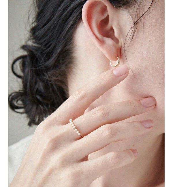 ete「[レイヤード] K10YG パール リング」|リング|