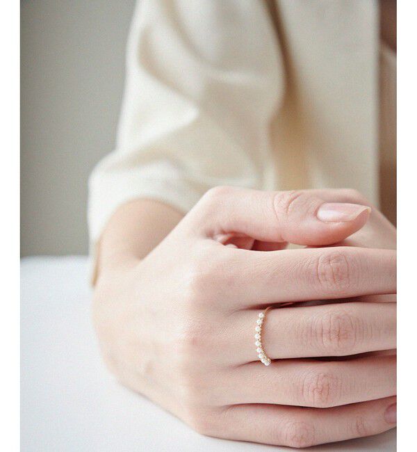 ete「[レイヤード] K10YG パール リング」|リング|