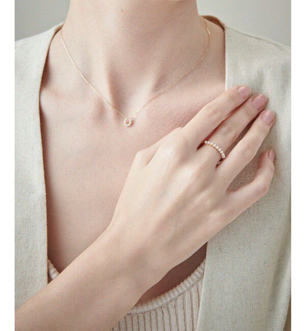 ete「[レイヤード] K10YG パール リング」|リング|