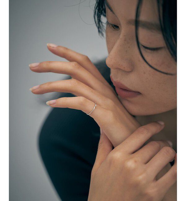 Jouete「K10WG ピンキーリング ダイヤモンド」|リング|