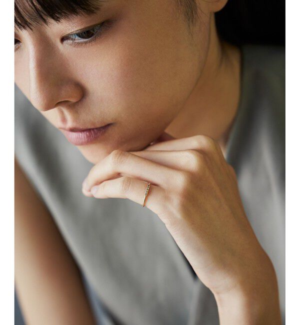 Jouete「K10YG ピンキーリング ダイヤモンド」|リング|