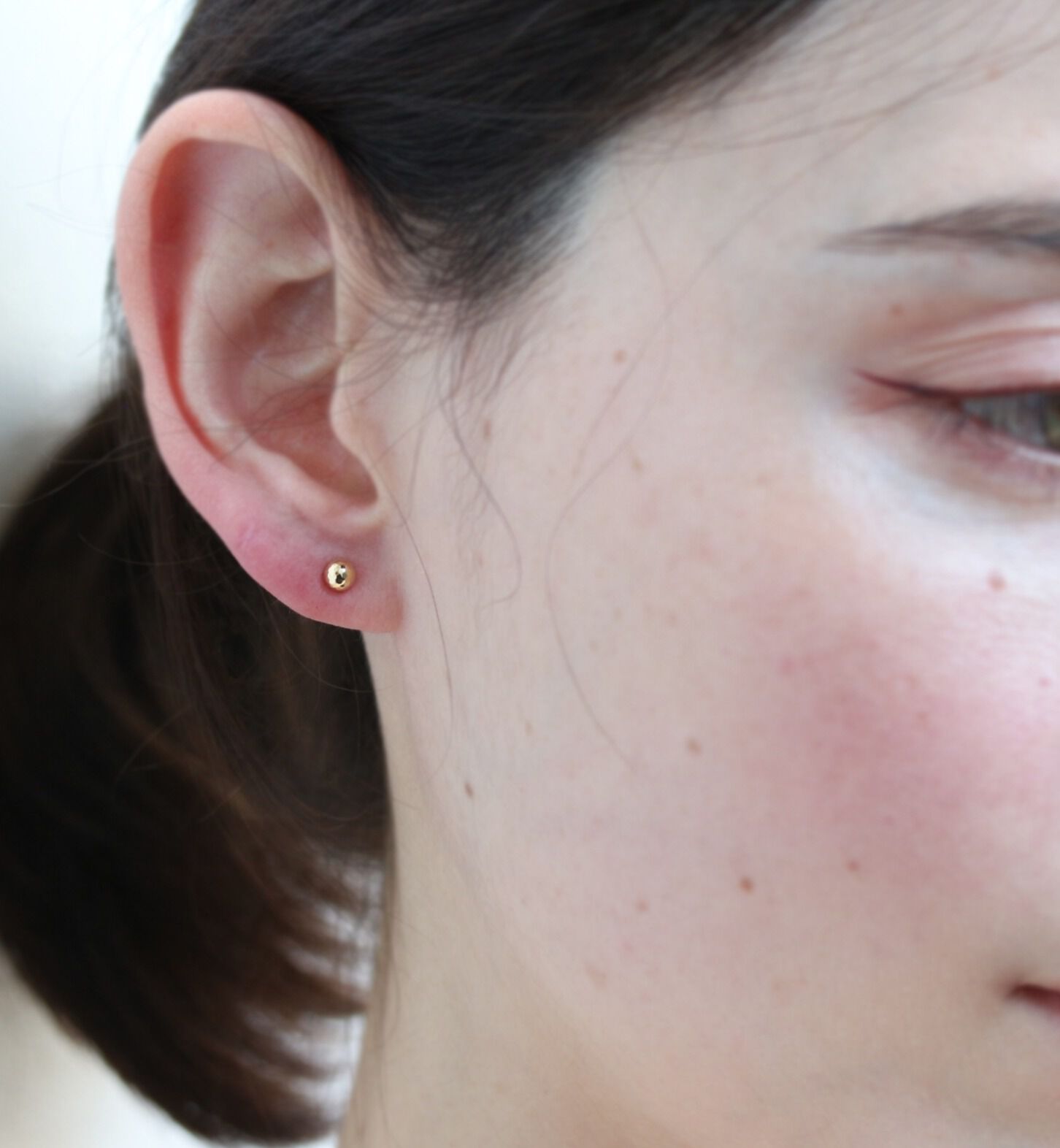  「ゴールド ミラーボール 4mm ピアス | K18」|ピアス|