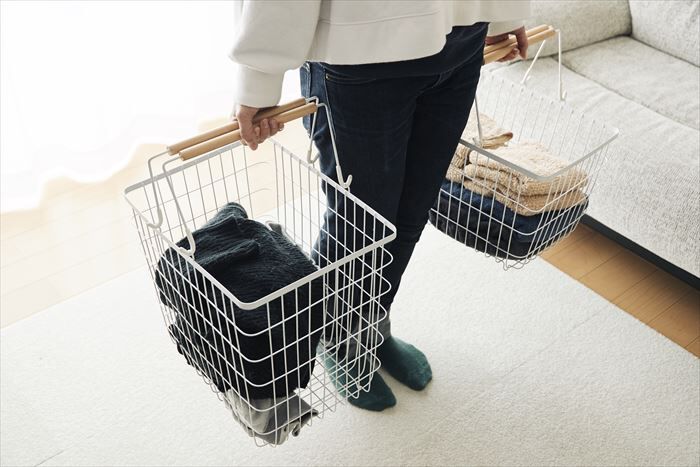 BACKYARD FAMILY「ランドリーラック バスケット付き 通販 ランドリーバスケット 2段 洗濯かご 洗濯物カゴ」|その他|