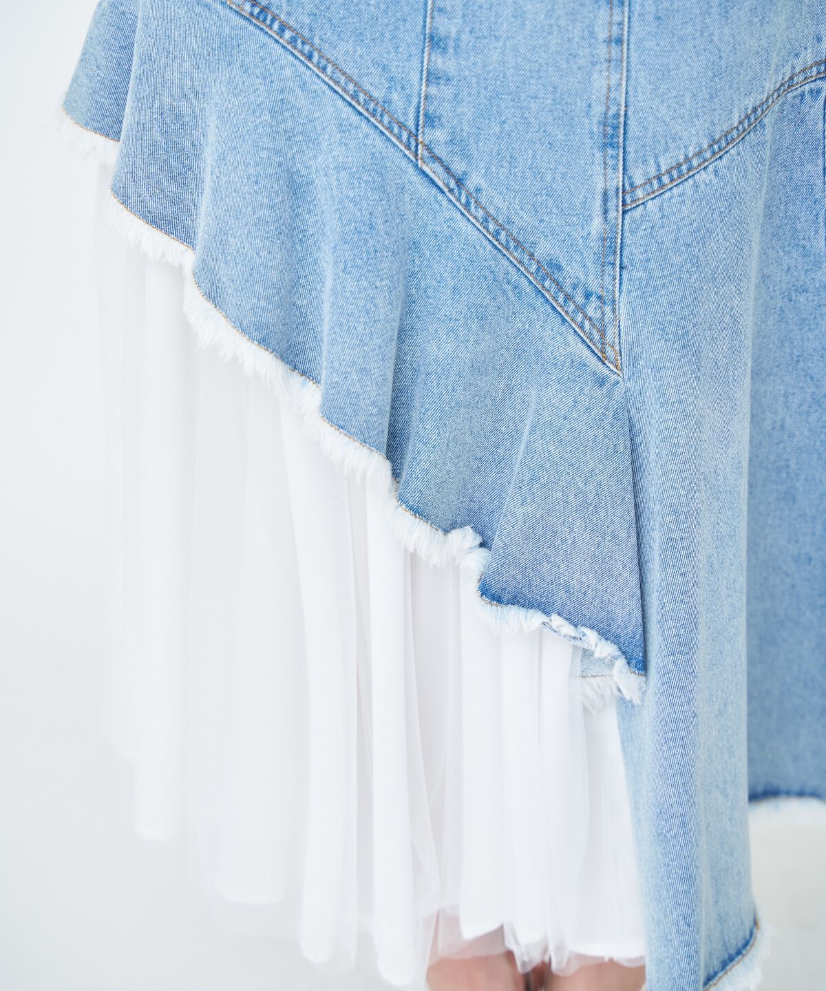 アンドクチュール「チュール切替デニムスカート」|スカート|