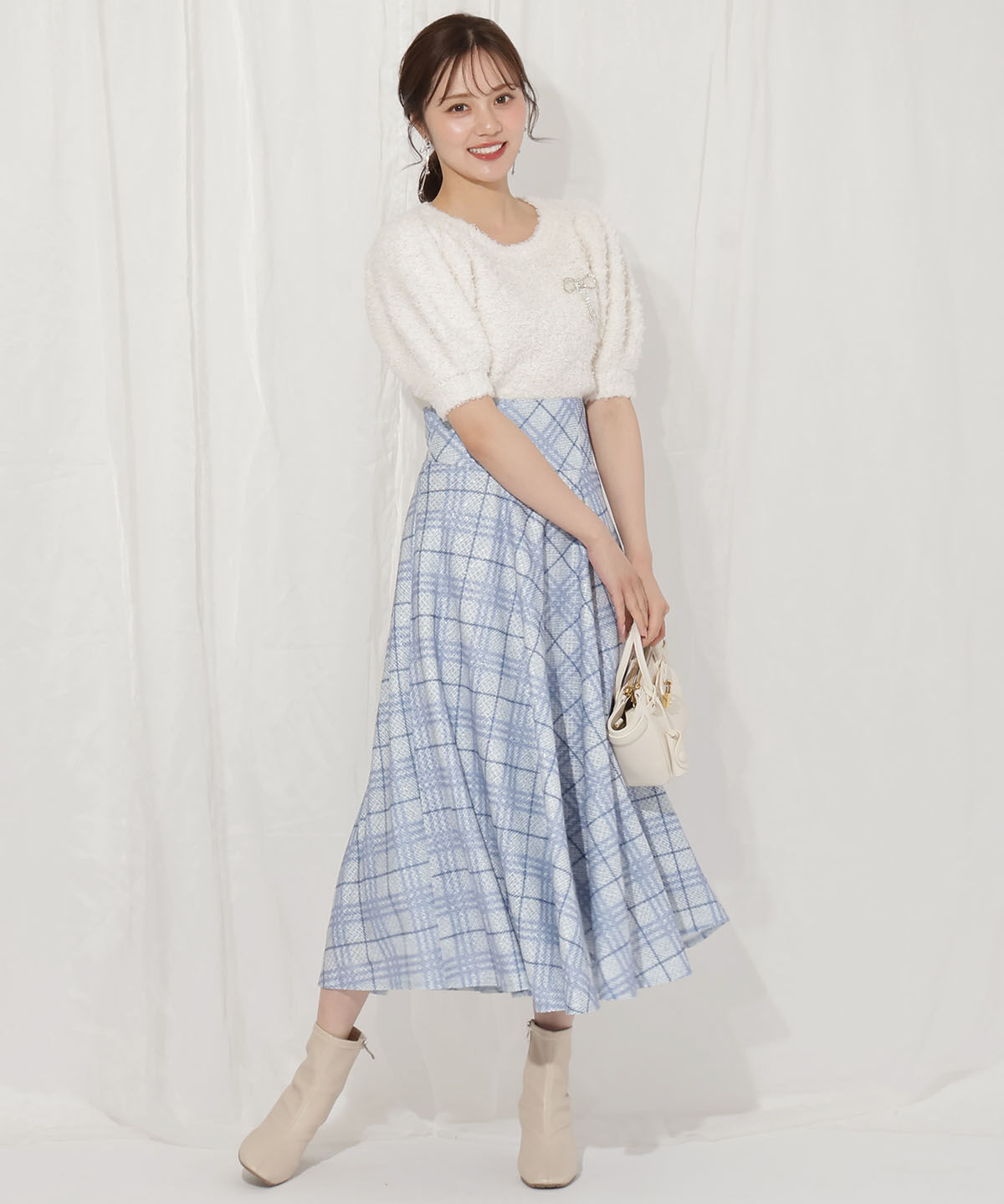 WILLSELECTION「バイヤスチェックサーキュラースカート」|フレア|