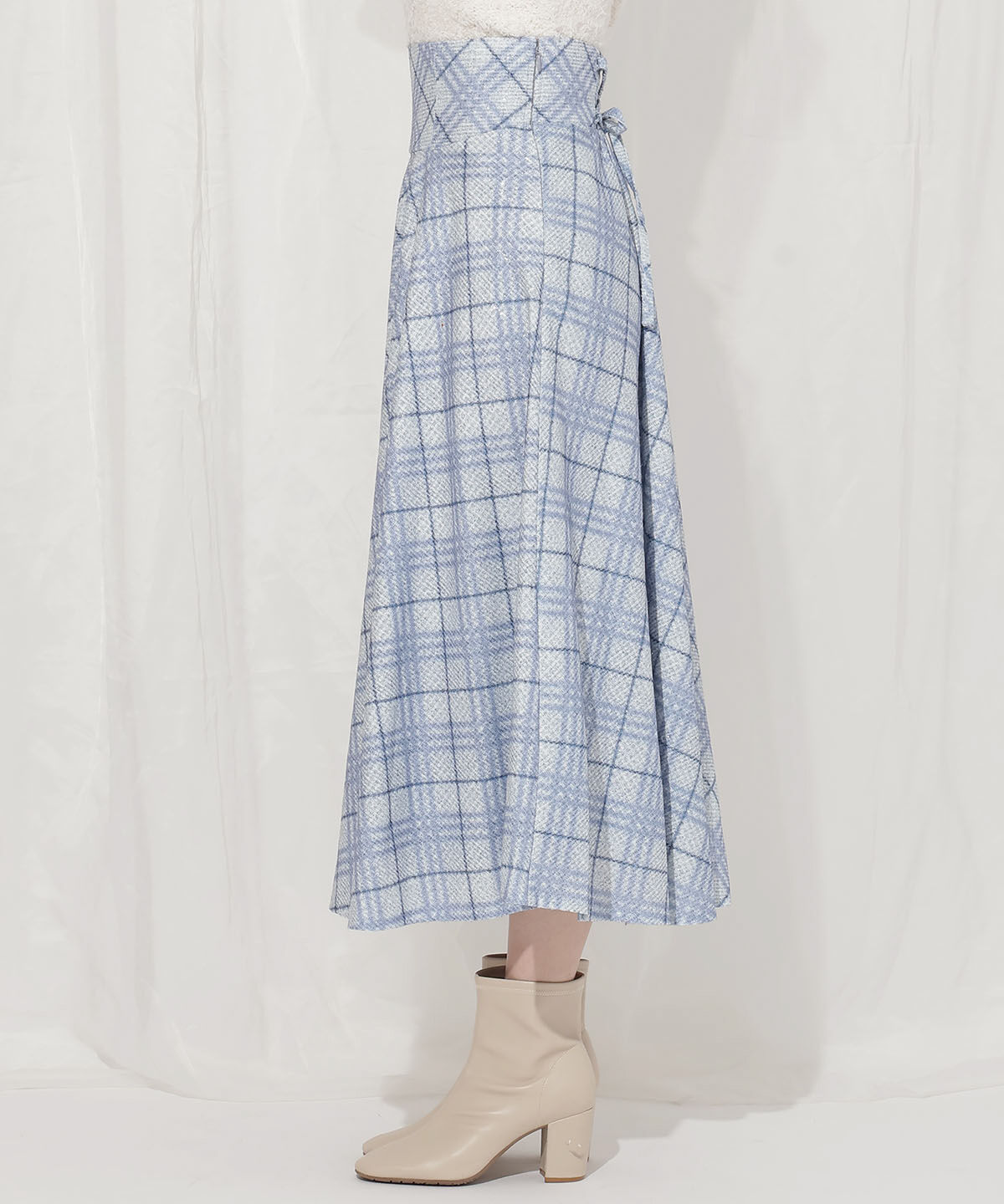 WILLSELECTION「バイヤスチェックサーキュラースカート」|フレア|