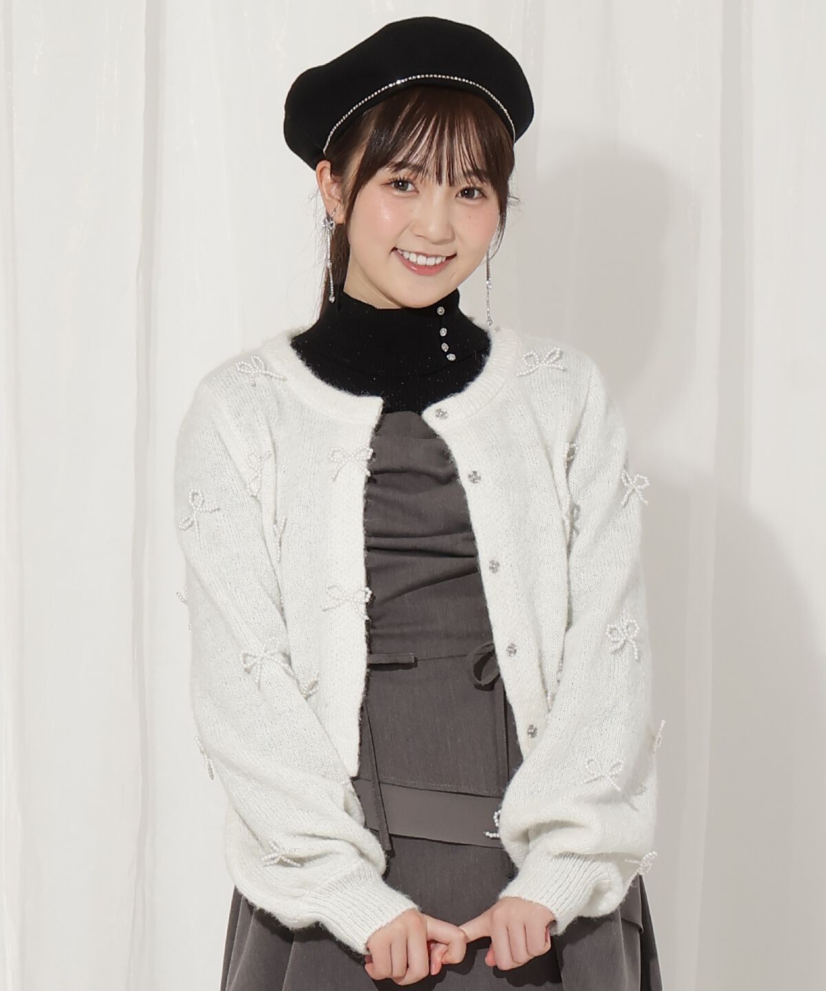 WILLSELECTION「リボンパーツ付きカーディガン」|カーディガン|