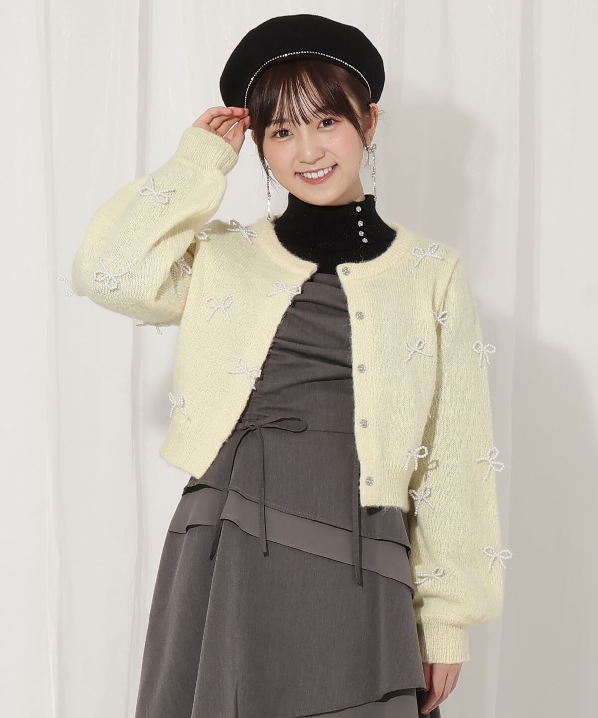 WILLSELECTION「リボンパーツ付きカーディガン」|カーディガン|