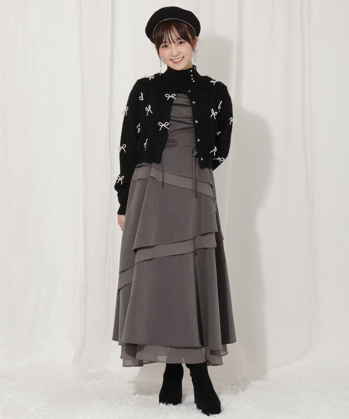 WILLSELECTION「リボンパーツ付きカーディガン」|カーディガン|