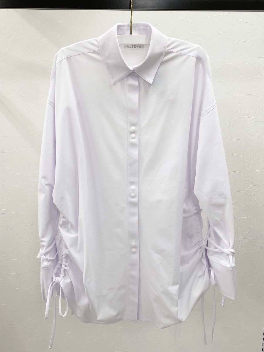 ALBOVE「UVカットロング丈リボンシャツ/トップス」|シャツ・ブラウス|