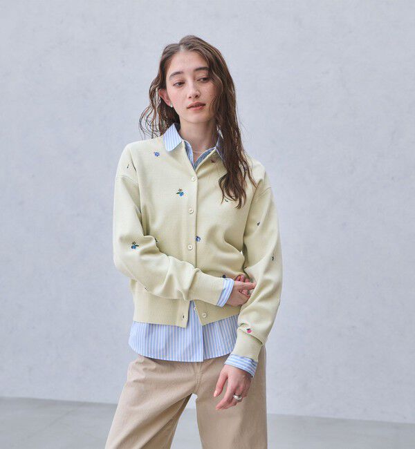UNITED ARROWS「フラワー エンブロイダリー カーディガン」|カーディガン|LIME