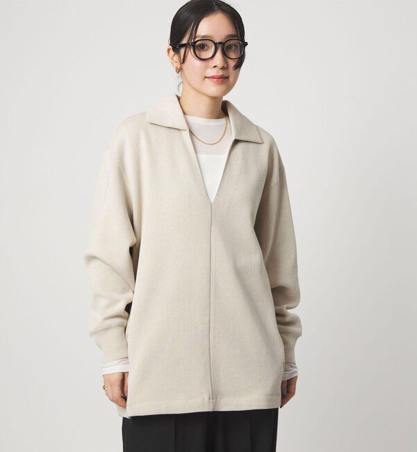 UNITED ARROWS green label relaxing「【WEB限定】＜at ease＞ダブルフェイス エリツキ プルオーバー カットソー」|Tシャツ・カットソー|