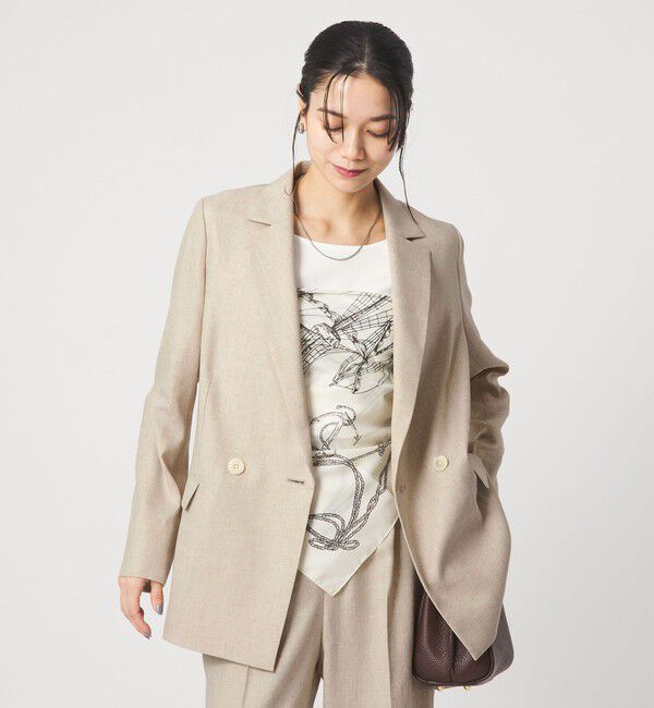 UNITED ARROWS green label relaxing「［size SHORTあり］リネンライク 2B ジャケット」|テーラードジャケット|NATURAL