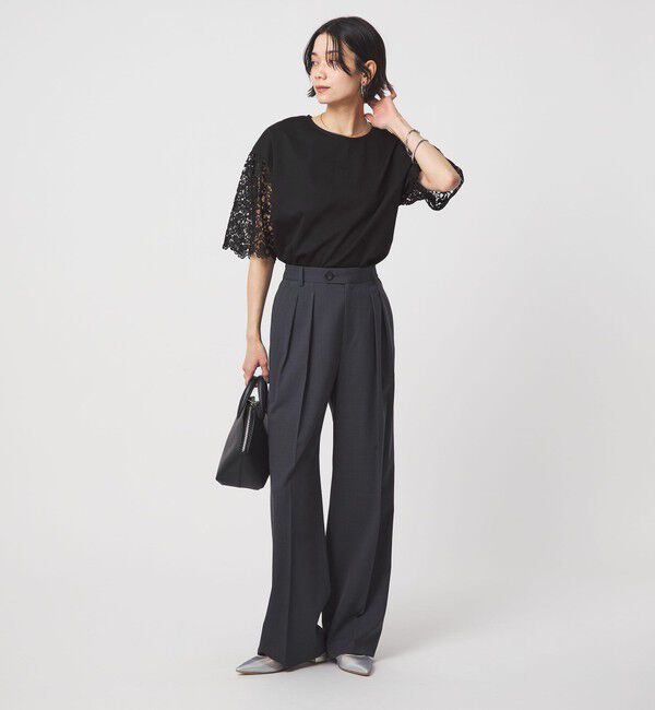 UNITED ARROWS green label relaxing「袖レース ドッキング プルオーバー カットソー」|Tシャツ・カットソー|