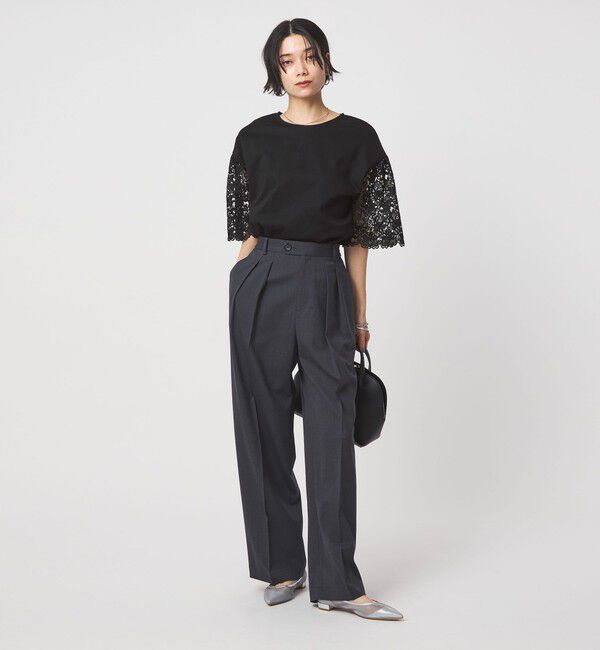 UNITED ARROWS green label relaxing「袖レース ドッキング プルオーバー カットソー」|Tシャツ・カットソー|