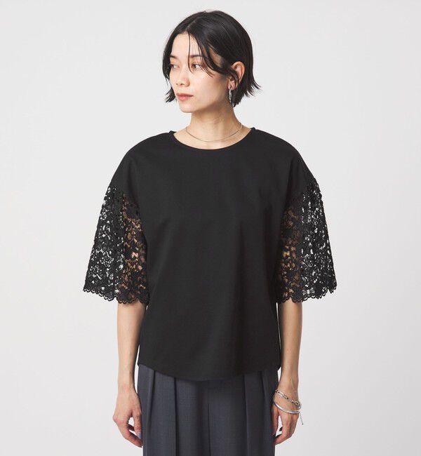 UNITED ARROWS green label relaxing「袖レース ドッキング プルオーバー カットソー」|Tシャツ・カットソー|