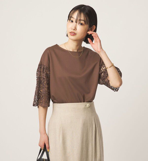 UNITED ARROWS green label relaxing「袖レース ドッキング プルオーバー カットソー」|Tシャツ・カットソー|