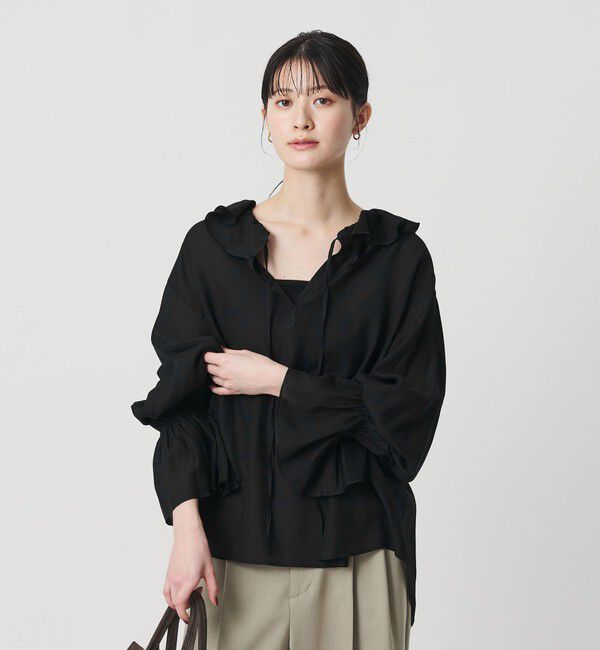 BEAUTY&YOUTH UNITED ARROWS「ラッフル スキッパーブラウス」|シャツ・ブラウス|