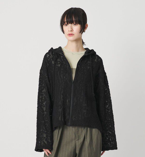 BEAUTY&YOUTH UNITED ARROWS「メッシュ エンブロイダリー フーディ ウォッシャブル」|シャツ・ブラウス|