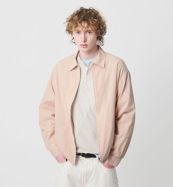 BEAUTY&YOUTH UNITED ARROWS「シャーリング チェック ジップシャツ」|シャツ・ブラウス|