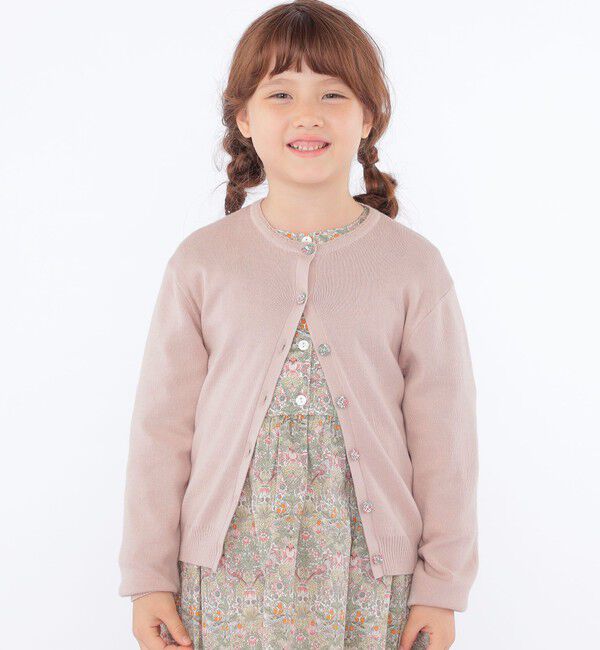 SHIPS KIDS「SHIPS KIDS:100～130cm / リバティ カーディガン」|カーディガン|ピンク