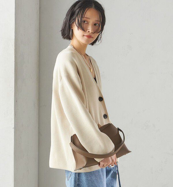 SHIPS for women「〈手洗い可能〉ワンポイント 刺繍 Vネック カーディガン」|カーディガン|