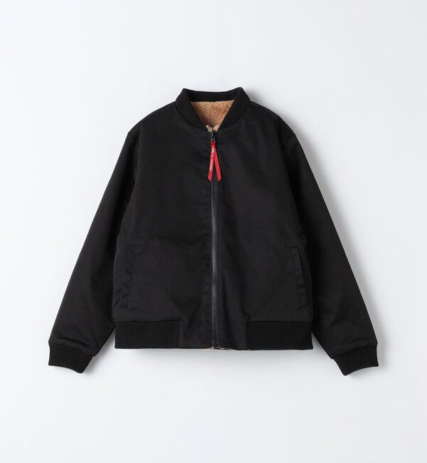 SHIPS Colors 「SHIPS Colors:90～140cm / ボア ボマー ジャケット◇」|ブルゾン・スタジャン|ブラック