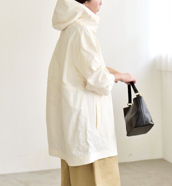 quaranciel「quaranciel:〈撥水加工/洗濯機可能〉ナイロン ドロスト フード ミディ ブルゾン」|その他|