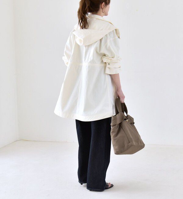 quaranciel「quaranciel:〈撥水加工/洗濯機可能〉ナイロン ドロスト フード ミディ ブルゾン」|その他|