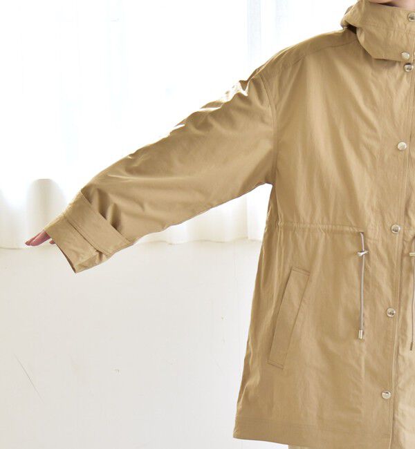 quaranciel「quaranciel:〈撥水加工/洗濯機可能〉ナイロン ドロスト フード ミディ ブルゾン」|その他|